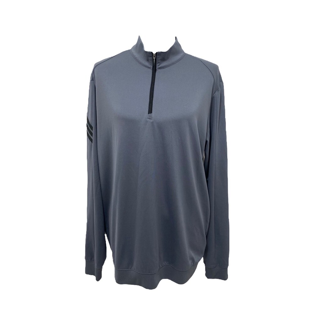 Adidas Men's Shirt Grey Climalite Golf Lightweight 1/4 Zip Size Medium